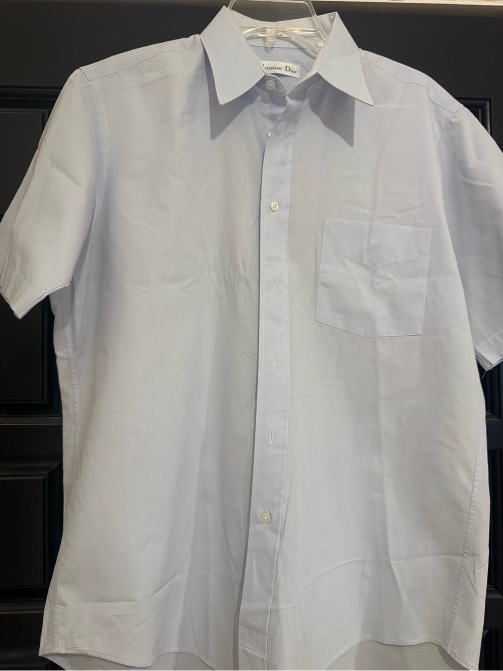 Dior Light Blue Short-Sleeve Button-Down Shirt